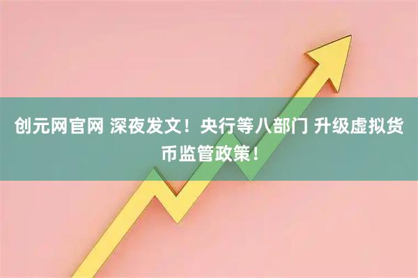 创元网官网 深夜发文！央行等八部门 升级虚拟货币监管政策！
