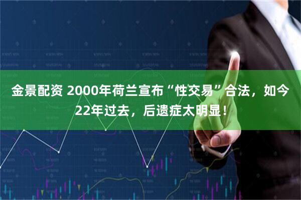 金景配资 2000年荷兰宣布“性交易”合法，如今22年过去，后遗症太明显！